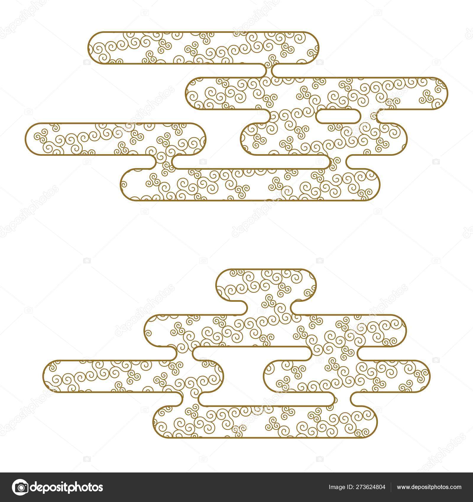 Nuvem em estilo chinês resumo isolado na ilustração vetorial de