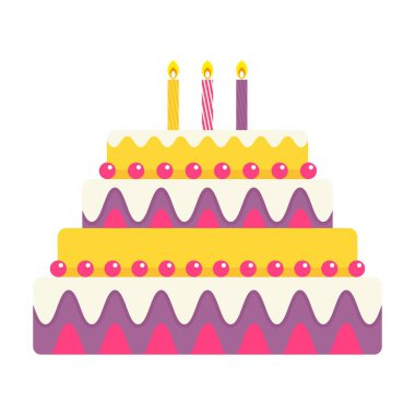 Parlak doğum günü pastası. Meyve ve çikolata tatlı hamur işleri.