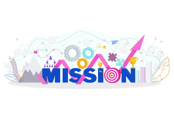 Business Mission statement. Woord missie typografisch concept. — Stockvector