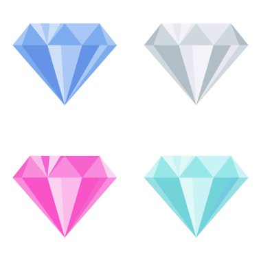 Diamond color icon. Flat vector style illustration clipart