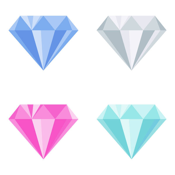 Diamond color icon. Flat vector style illustration