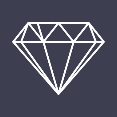 Diamond outline icon. Flat vector style illustration clipart