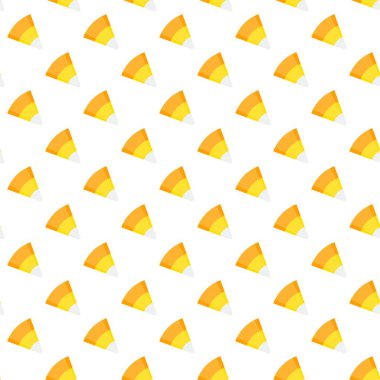 Cadılar Bayramı tatlıları beyaz arka planda pürüzsüz bir desen oluşturuyor. Sarı Jöle.