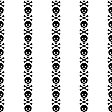 Kafatası ve çapraz kemikli kusursuz desen.