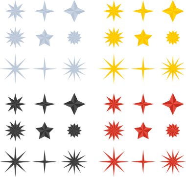 Festivalsel arkaplan için düz vektör havai fişek yıldızı.