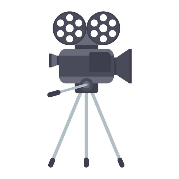 Movie Camera Stand icon. Retro movie camera, camcorder. — Stock Vector