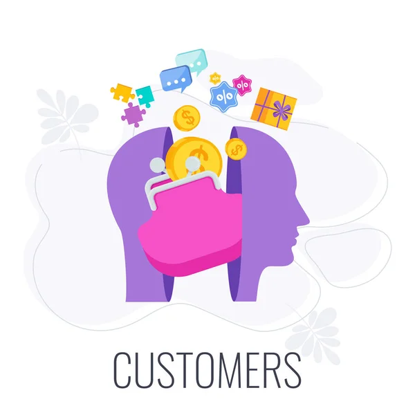 Client, customer, consumer infographics pictogram. — Stock Vector