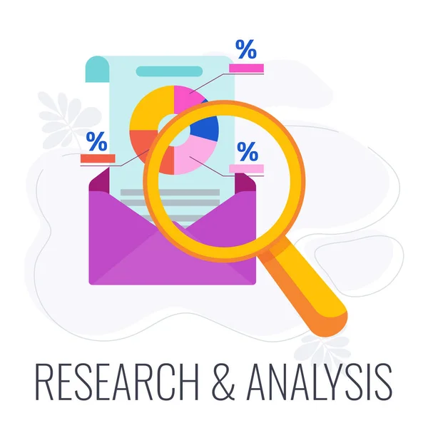 Investigación y análisis Implementación Icono. Ilustración vectorial plana — Archivo Imágenes Vectoriales