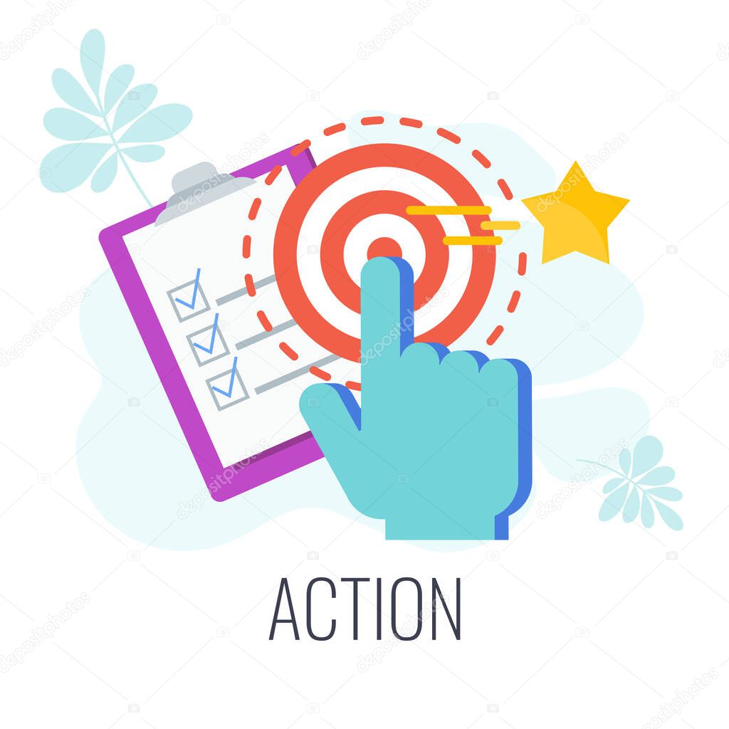 Action Icon. Call to action, CTA. Flat vector illustration.