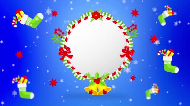 Animerat gratulationskort för God Jul och Nyår. — Stockvideo