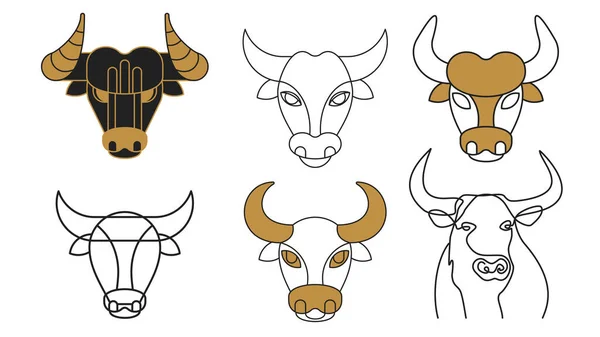 Логотип Bull Head на белом фоне. — стоковый вектор