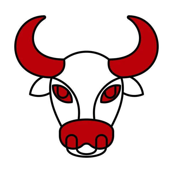 Beyaz arka planda Bull Head logosu. — Stok Vektör