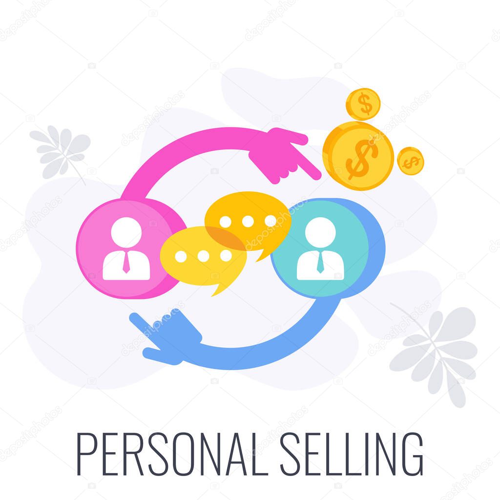 Personal Selling Icon. Sale Infographics Icon. Strategy, management.