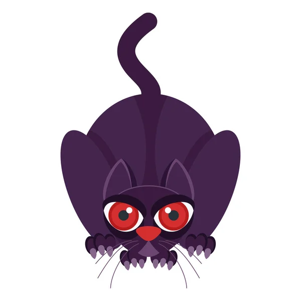 Angry cat is attacking, ready to jump. Flat vector illustration. — Stock Vector