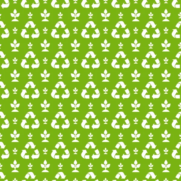 Reciclar ecologia padrão sem costura. Ilustração vetorial plana. — Vetor de Stock