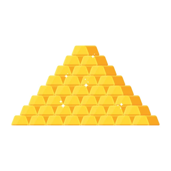 Lingots d'or isolés sur fond blanc. — Image vectorielle