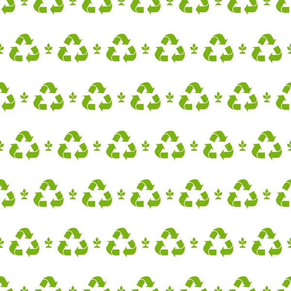 Reciclar la ecología Patrón sin fisuras. Ilustración vectorial plana. — Vector de stock