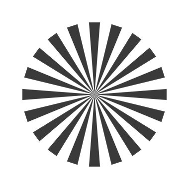 Retro siyah beyaz güneş ışınları. Pop Art çizgi film elemanı. Klasik güneş patlaması etkisi. Vektör çizimi. EPS 10.