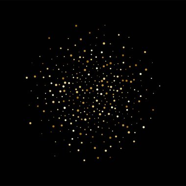 Konfeti patlaması. Altın yılan kurdelesi çerçevesi. Yıldönümü için lüks dekorasyon, Noel ve yeni yıl kartı. Satılık lüks tasarım, düğün davetiyesi. Vektör illüstrasyonu EPS10.