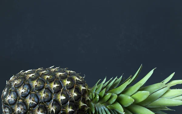 黑色背景上的菠萝模板 — 图库照片