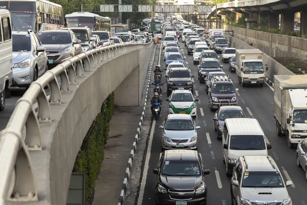 Verkeersopstopping Probleem Metro Manila — Stockfoto