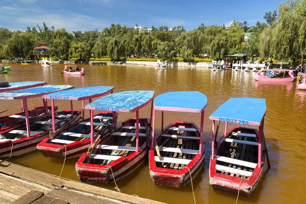 Gölet veya göl ve küçük tekneler ile Baguio şehir parkı