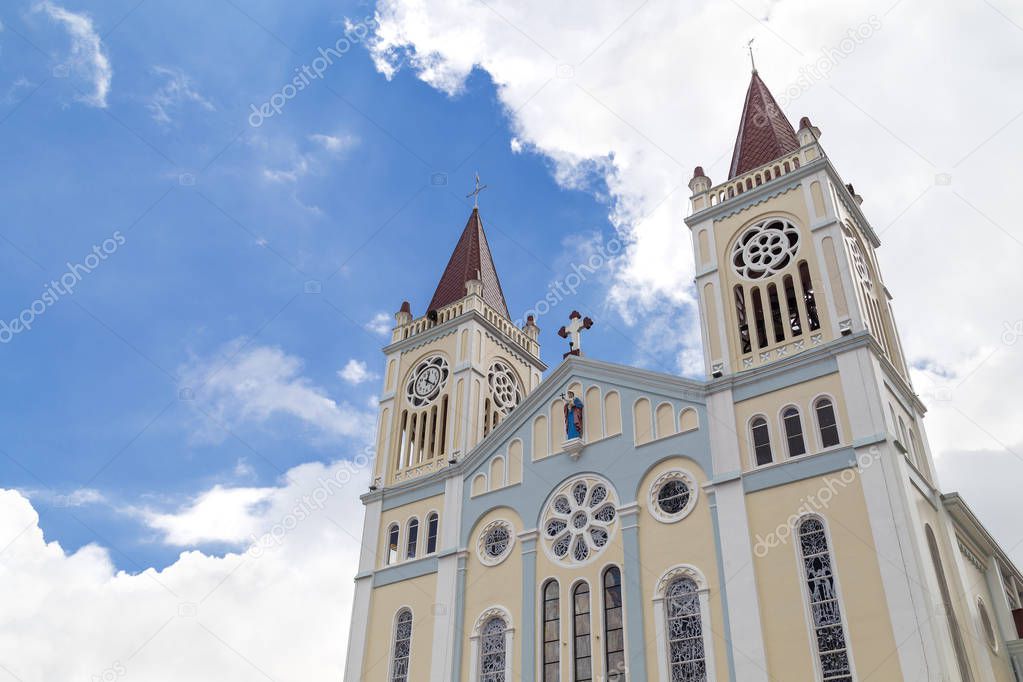 Baguio catholic Cathedral, blue sky background
