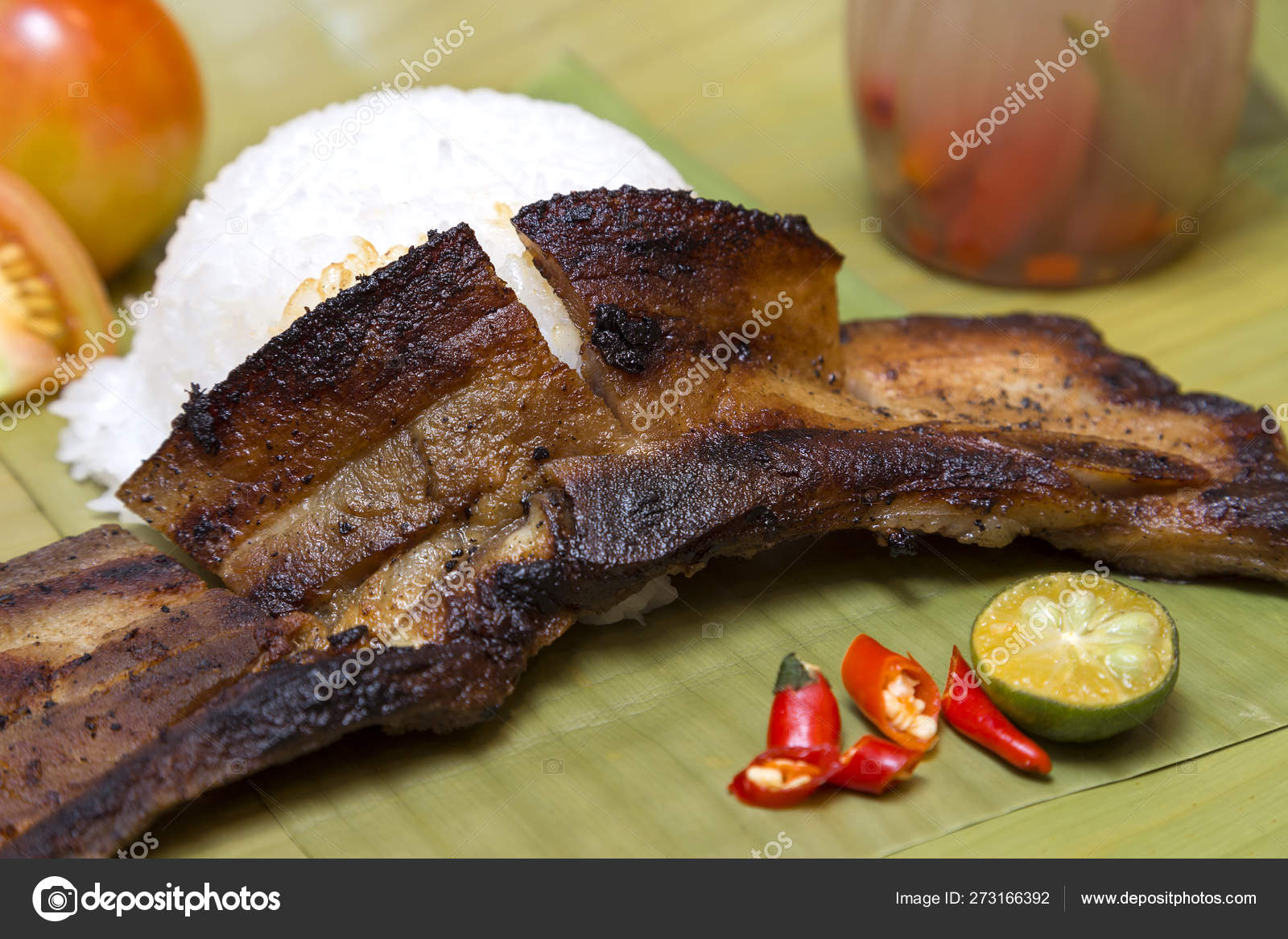 Traditionelles Philippinisches Gericht Philippinischer Liempo ...