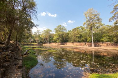 Angkor Wat tapınak kompleksi, Siem Reap, Kamboçya'daki Gölet