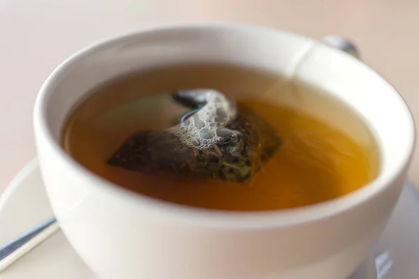 Λευκό Φλιτζάνι Κούπα Του Φυτικού Πράσινου Τσαγιού Ένα Φλιτζάνι Τσάι — Φωτογραφία Αρχείου