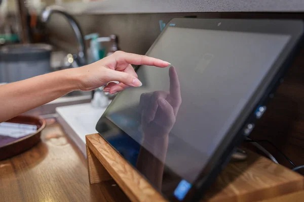 Caja Registradora Pantalla Táctil Restaurante Tienda Comercio — Foto de Stock