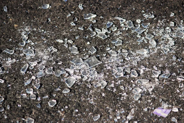 Transparent Shards Windshield Car Asphalt Parking — Stock Photo, Image