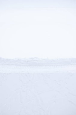 Kar yağışı ve kar yağışı olan kış manzarası. Gatchina Parkı 'nda kar temizleme