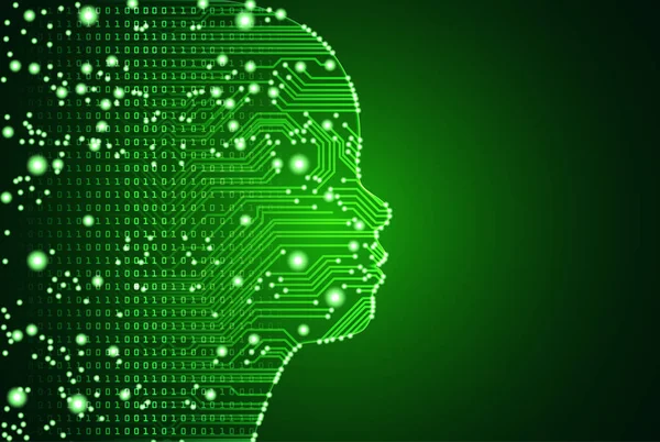 Büyük veri ve yapay zeka çocuk yüz kavramı.