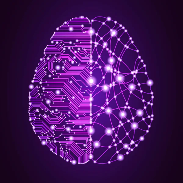 大きなデータと人工知能脳のコンセプト. — ストックベクタ