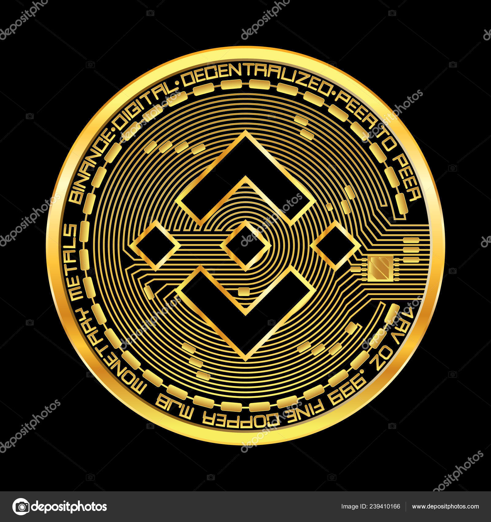 Crypto currency binance golden symbol isolated on black background Stock  Vector by ©Ryzhi 239410166