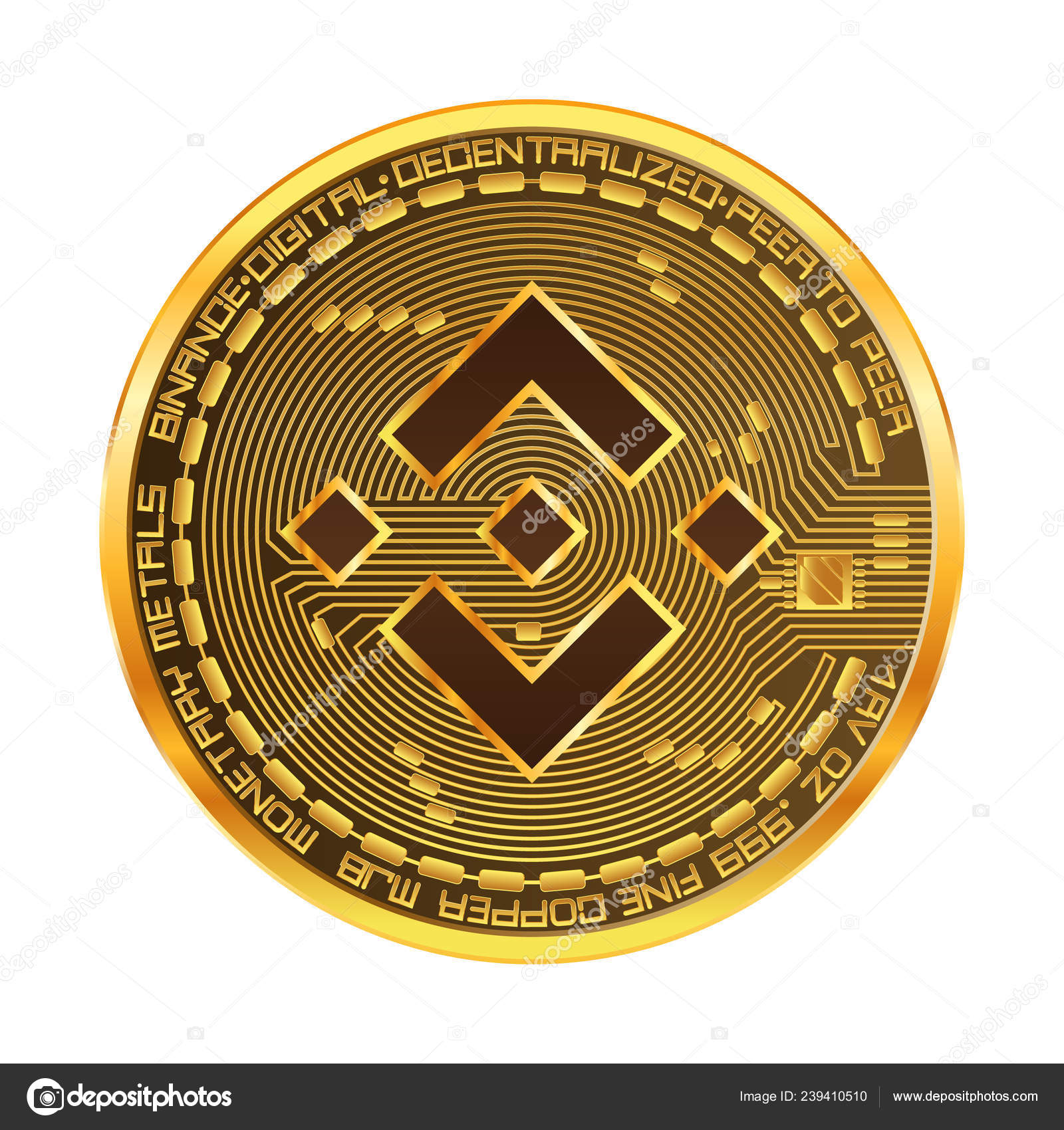 Crypto currency binance golden symbol isolated on white background Stock  Vector by ©Ryzhi 239410510