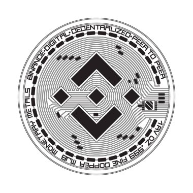 Kripto para birimi binance siyah ve beyaz simgesi