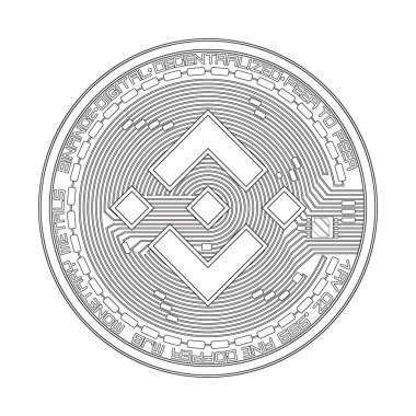 Kripto para birimi binance siyah ve beyaz simgesi