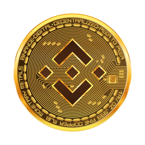 Золотой символ криптовалюты, выделенный на белом фоне — стоковый вектор