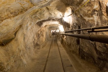 Inside Hazel-Atlas Mine in Black Diamond Regional Preserve.Solano County, California, USA. clipart