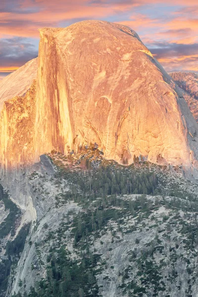Buzul Noktadan Günbatımı Yarım Kubbe Yosemite Milli Parkı Kaliforniya Abd — Stok fotoğraf