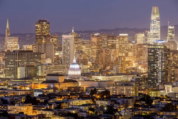 Widok San Francisco Downtown Corona Heights Dzielnic Castro Corona Heights — Zdjęcie stockowe