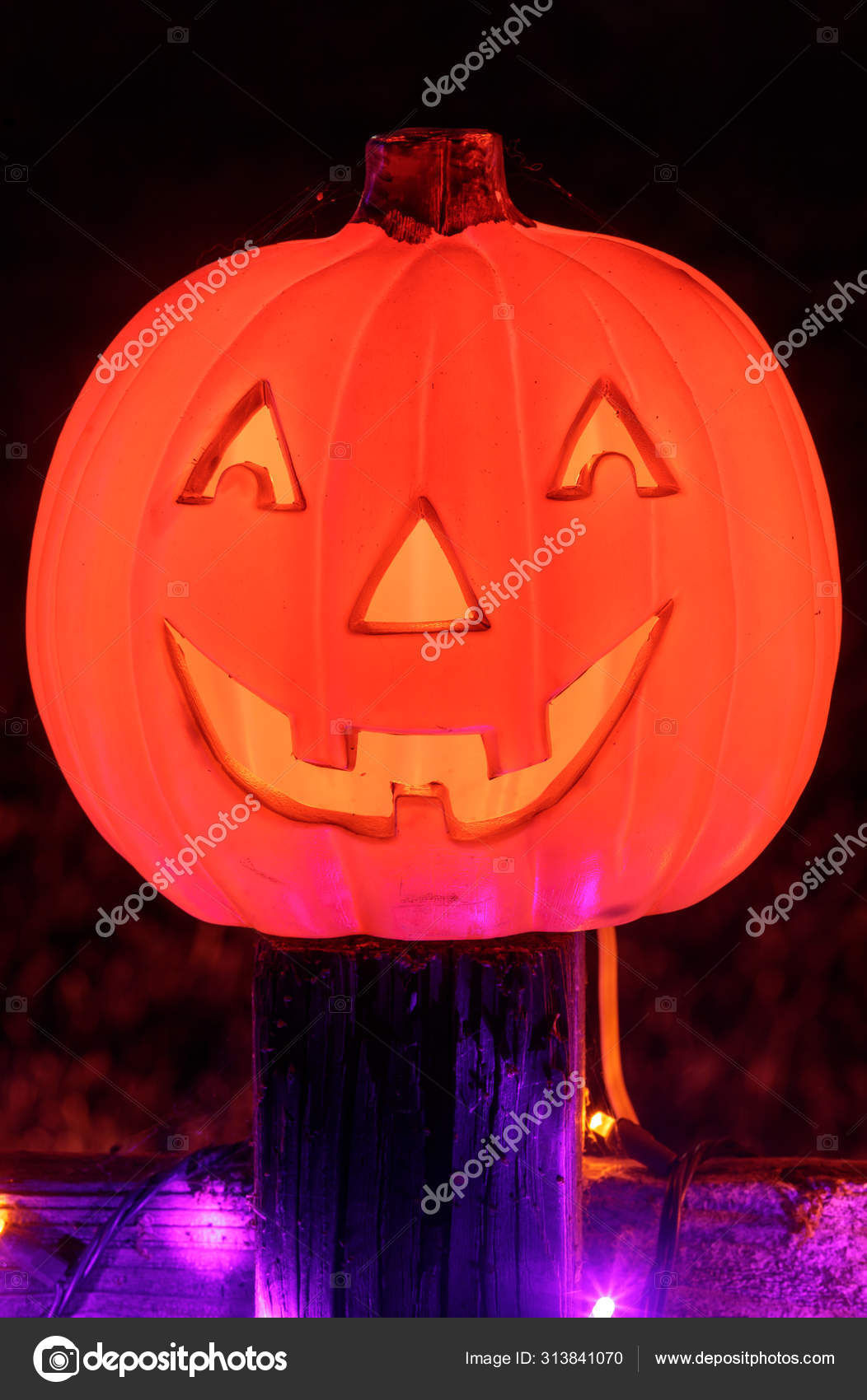 Jack Lantern Pumpkin Glowing Dark Halloween Season
