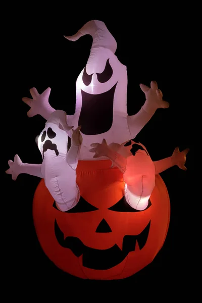 Halloween Inflatable Pumpkin Ghosts Decoration Blow Ghosts Pumpkin Glowing Dark — Stockfoto