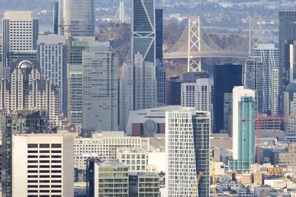 San Francisco Downtown Podrobnosti Přeplněné Panorama Twin Peaks Jasného Odpoledne — Stock fotografie