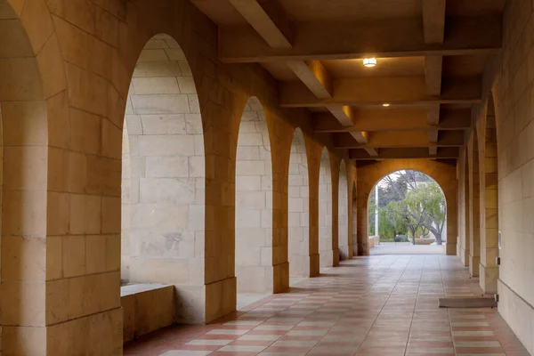 Empty Campus Hallway at Stanford University, California