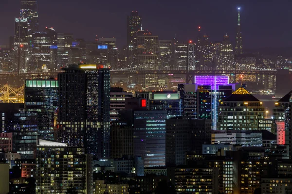 Oakland Och San Francisco Skylines Flygbilder Sett Utifrån Oakland Hills — Stockfoto