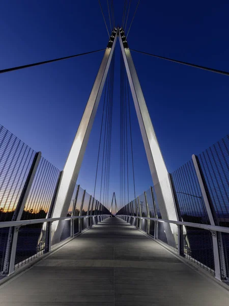 Blue Hour Dessus Mary Avenue Bicycle Footbridge Cupertino Sunnyvale Comté — Photo