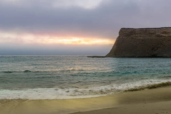 Puesta Sol Sobre Costa San Mateo Luz Del Sol Asomándose — Foto de Stock